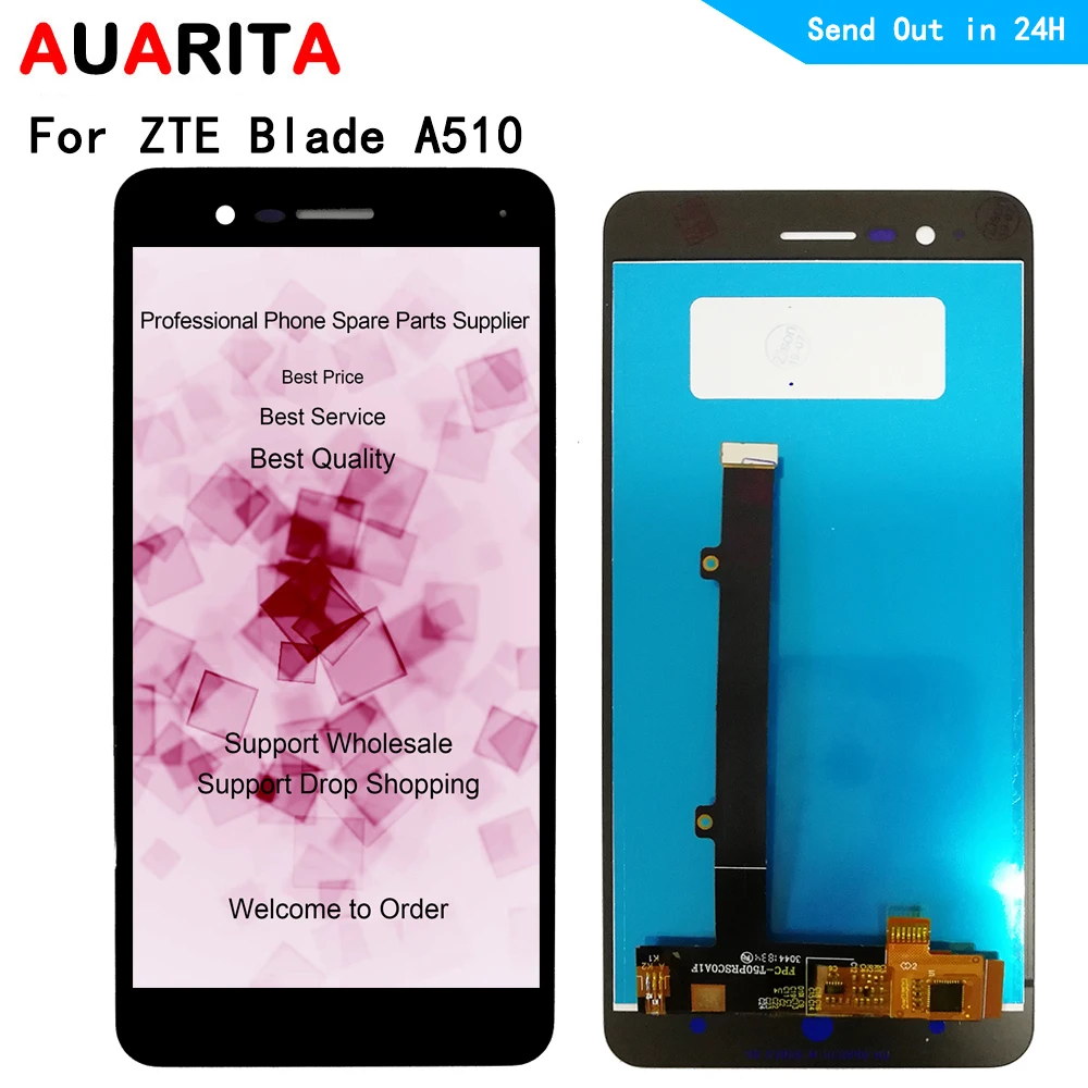 Цена ЖК дисплей для zte Blade A510, ЖК экран, сенсорная панель, передний внешний стеклянный экран, дигитайзер, сборка 5,0