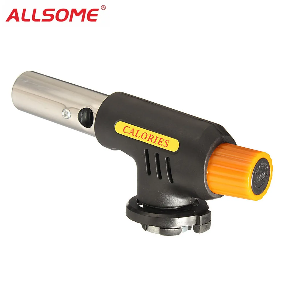 

ALLSOME Auto Ignition Flamethrower Gas Torch Baking Camping Welding BBQ Butane Burner Adapter HT1757+