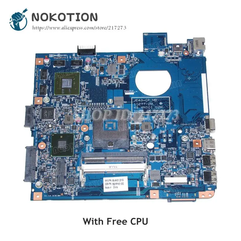 NOKOTION для Acer aspire 4743 4743 г Материнская плата ноутбука MBRFH01002 JE43-CP MB 48.4NI01.02M основная плата HM55 DDR3 GT540M 1 ГБ