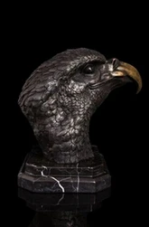 

Copper Brass CHINESE crafts decor ation Asian p6998 Western Art Sculpture Bronze Copper Marble Eagle Hawk Head Statue
