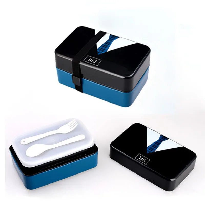 

New Creative Lunch Bento Box With Divided Food Layers Food Heated Thermos Food Container With Fork Spoon Kitchen Dining Tools