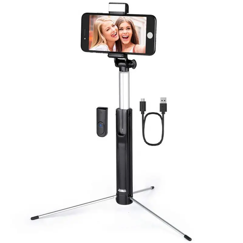 

Wireless Selfie Stick Tripod 3 Level LED Light Bluetooth Control Extendable Selfie Stick For iPhone XR XS Max 8 Plus Smartphone