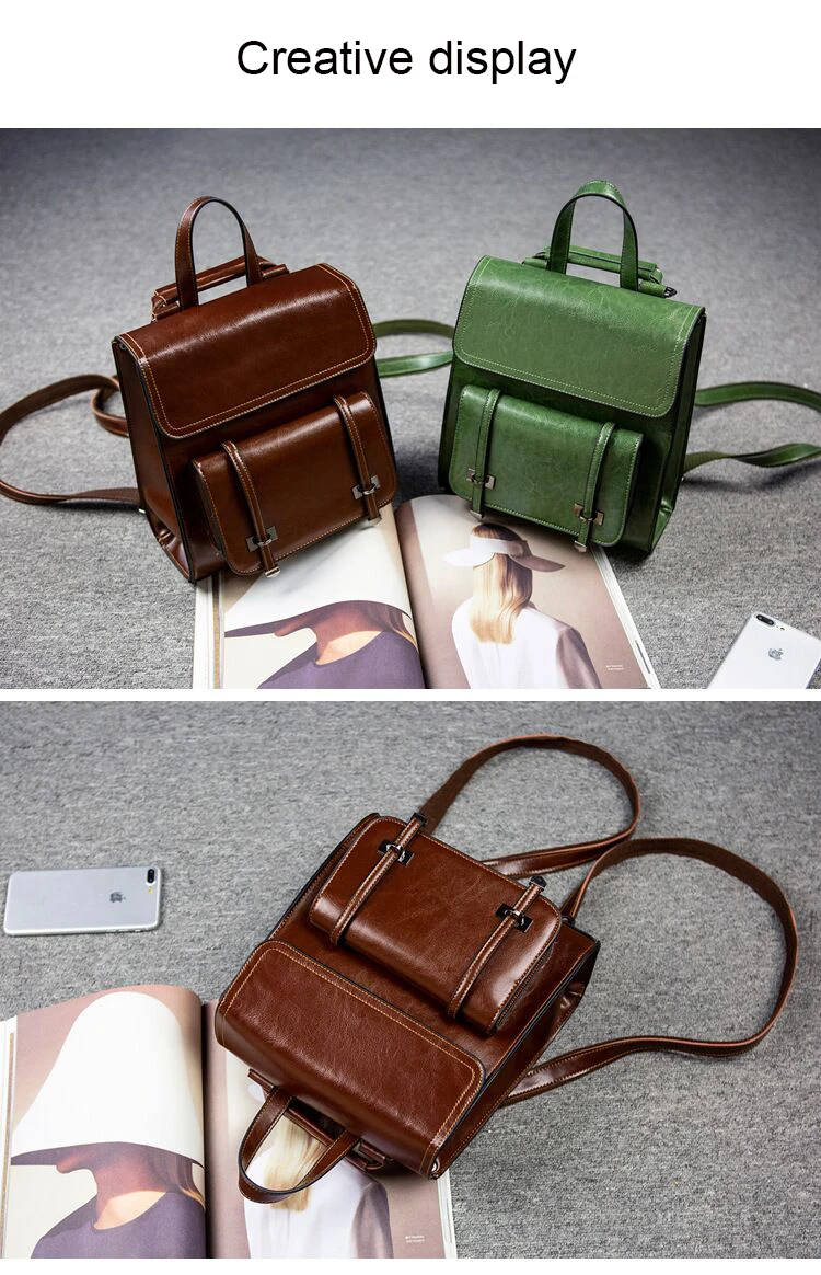 Винтажные школьные рюкзаки для девочек из натуральной кожи, роскошный брендовый дизайнерский женский рюкзак через плечо, водонепроницаемая дорожная сумка