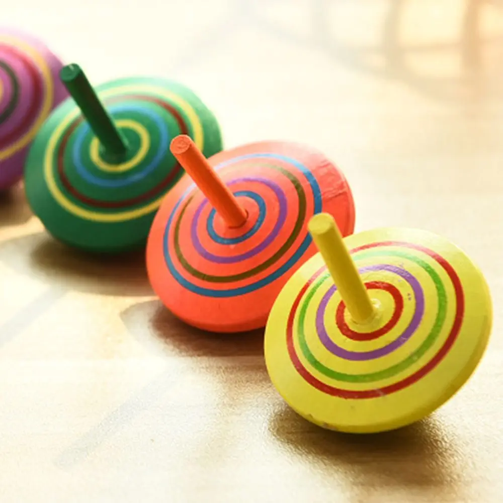 Классический Забавный изысканный ручной Волчок детские игрушки подарок для отдыха многоцветная деревянная вращающаяся волчок игрушки