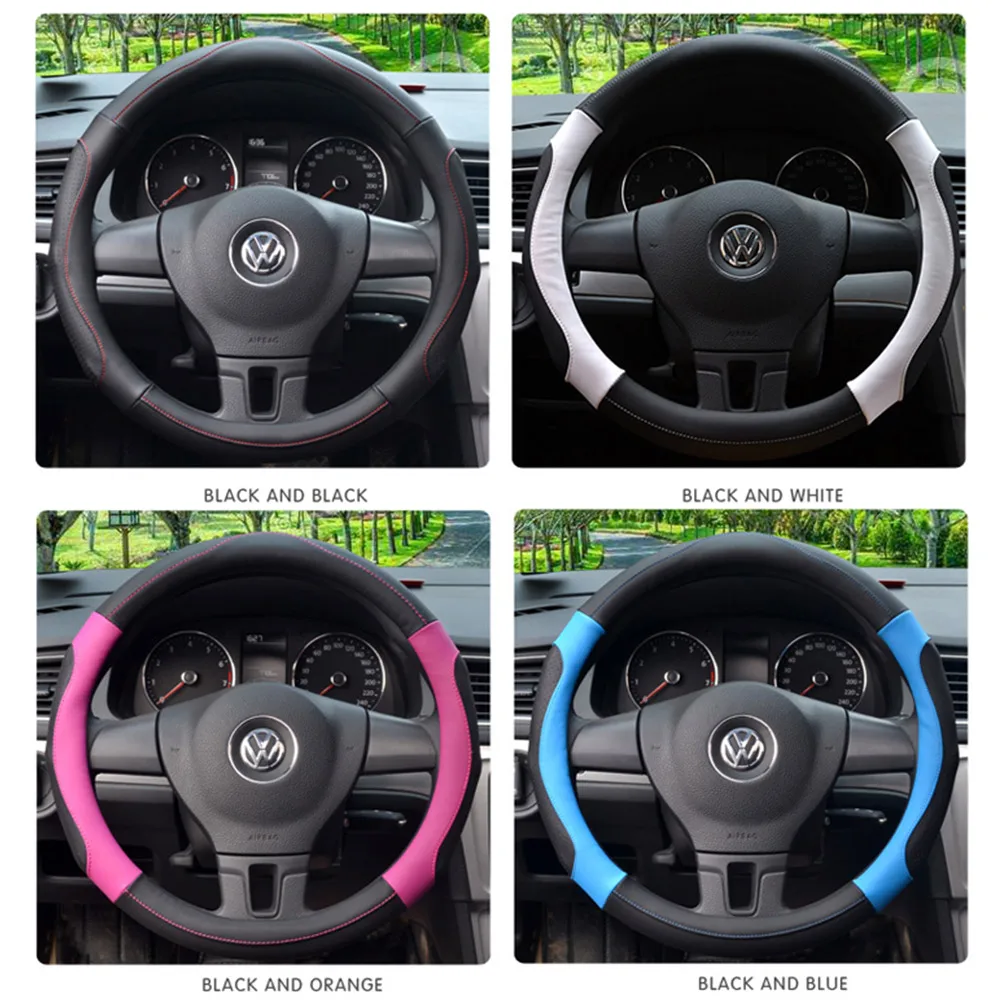 Universal Massage Car Steering Wheel Cover Microfiber Leather Car