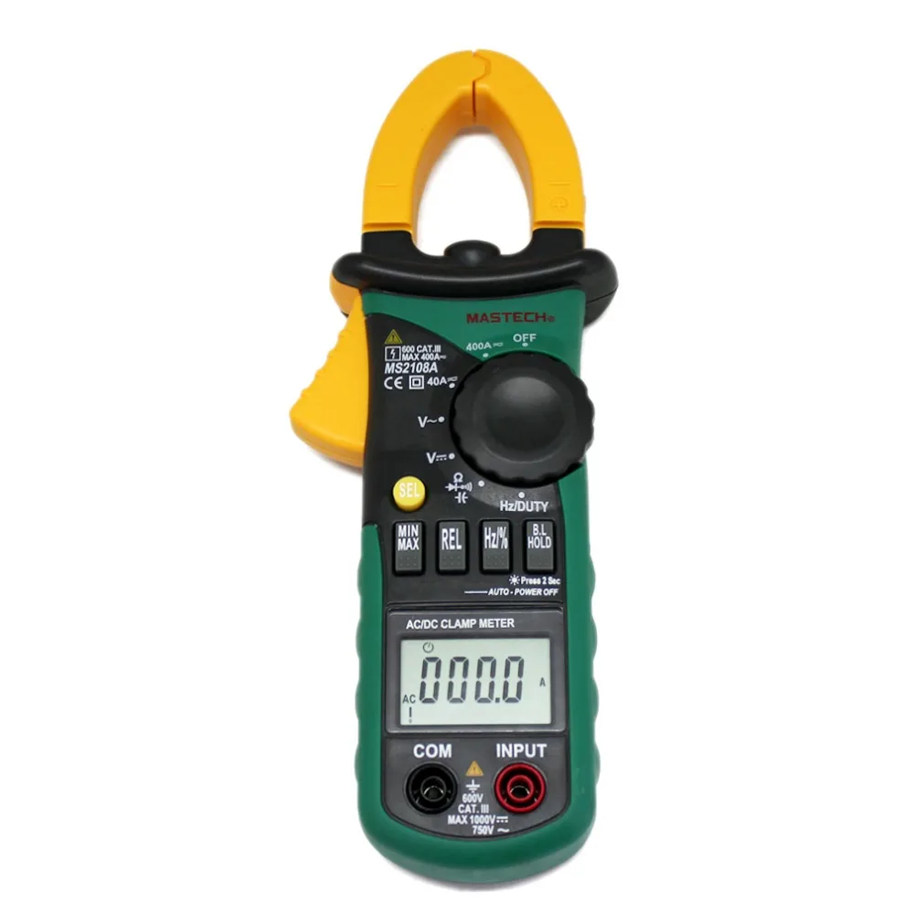 MASTECH MS2108A 4000 AC DC Clamp Meter 1000V 400A analog bar max Frq Cap CATIII vs Free Shipping MASTECH MS2108A 4000 AC DC Clamp Meter 1000V 400A analog bar max Frq Cap CATIII vs Free Shipping