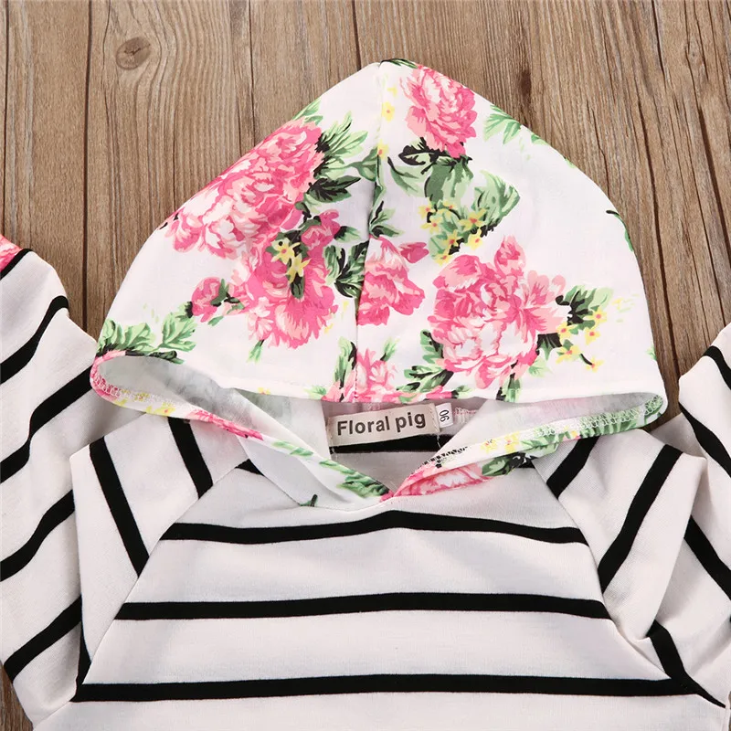 New-Style-Baby-Girls-Clothes-Sets-Hooded-Pullover-Tops-Casual-Striped-Pants-2PCS-Packet-Clothes-Sets-Outfits-Floral-2