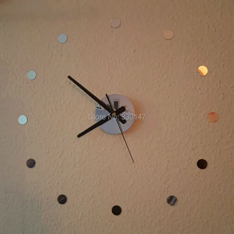 diy watch home decor small round acrylic mirror sticker simple time