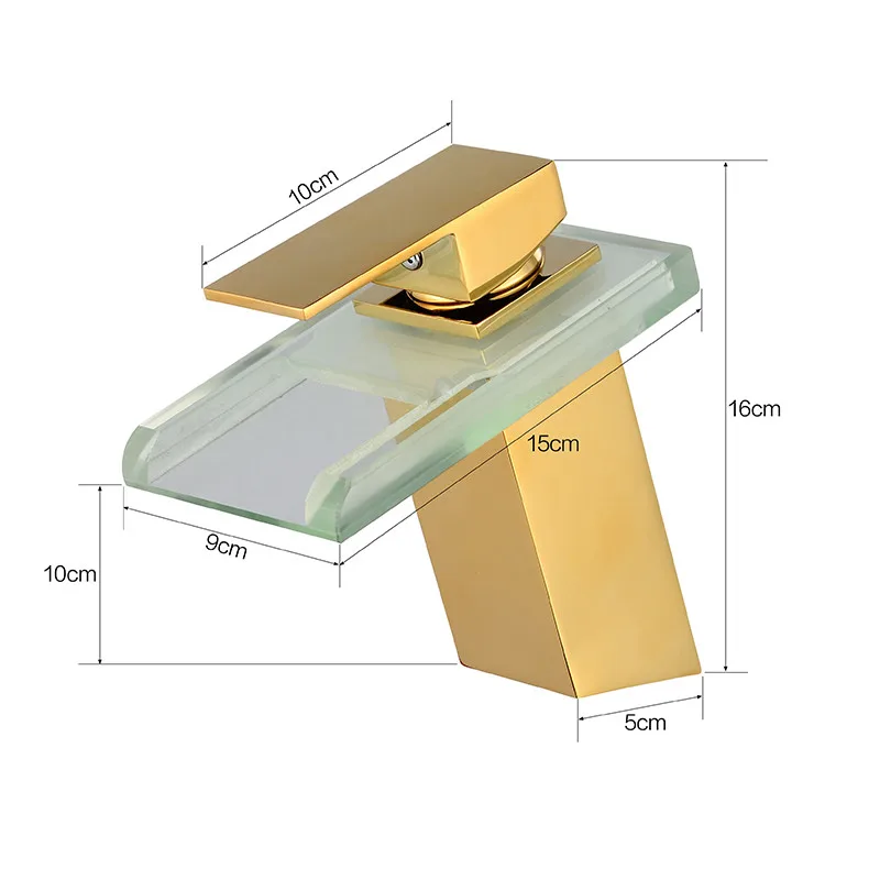 Смесители для раковины светодиодный ванная раковина краны золотое покрытие на бортике с одной ручкой современный легкий рычажный смеситель картридж кран LH-16810