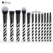 ФОТО ducare 12pcs new makeup brush set high quality goat hair and synthetic hair professional make up brushes powder foundation brush