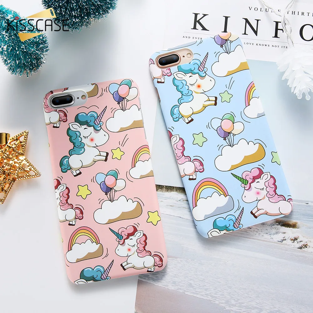 KISSCASE милый Единорог чехлы с принтом из мультфильма для iPhone XS Max Жесткий PC