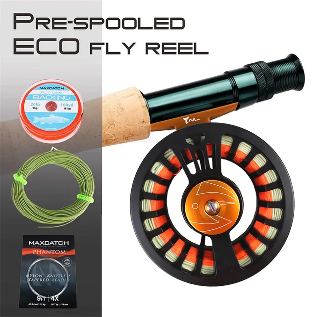 Maximumcatch Tail 3/4 5/6 7/8wt Light Weight Fly Fishing Reel Large Arbor  Black Fly Reel