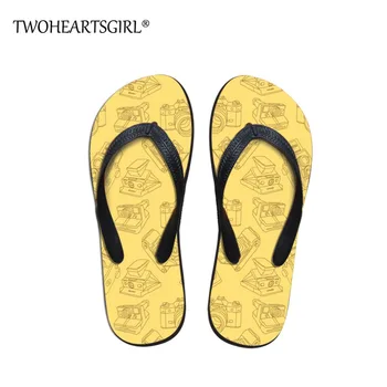 

Twoheartsgirl Camera Pattern Men's Flip Flop Summer Beach Slippers Casual High Quality Fashion Platform Sandalias Indoor Slipper