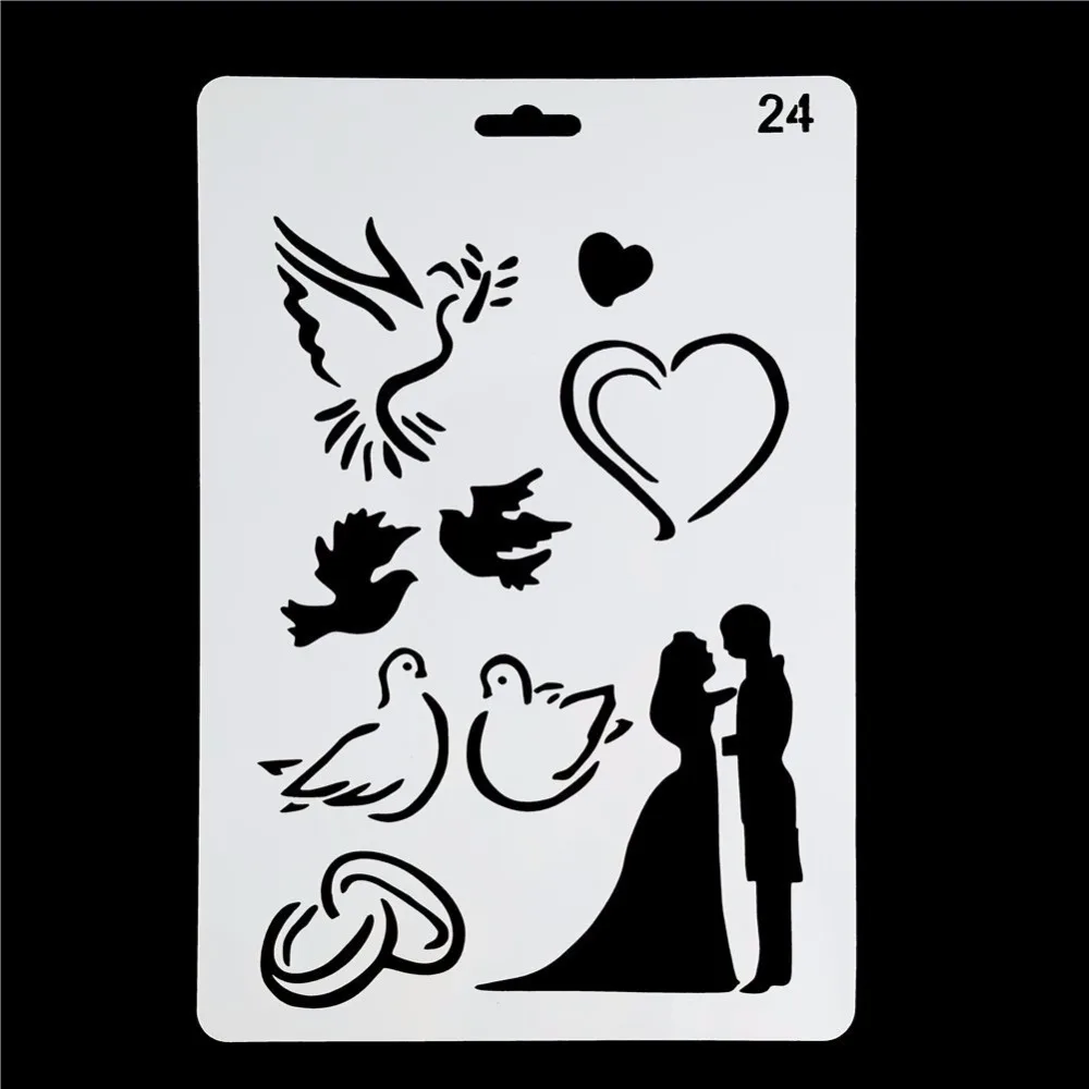 EXCEART 9Pcs Enfants Dessin Pochoirs Ensemble Feuille en Plastique Et Modèles de Peinture de Fleurs Moule de Pulvérisation de Gâteau pour Noël Enfants Éducation Bricolage Scrapbooking