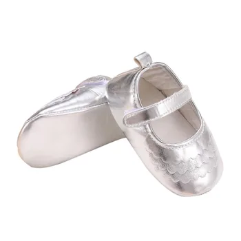 

PU Bright Surface Princess Loop Baby Shoes Spring Autumn Single Shoes Bling Solid Newborn Baby Girls Hook$Loop Toddler Shoes
