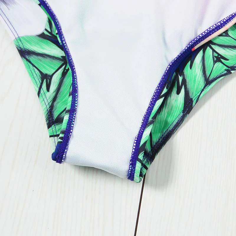Bandeau Swimsuit Women One Piece Swimwear Ruffles Off Should Monokini High Waist Ladies Tropical Floral Bathing Suit|swimwear ladies|suit suitsuit