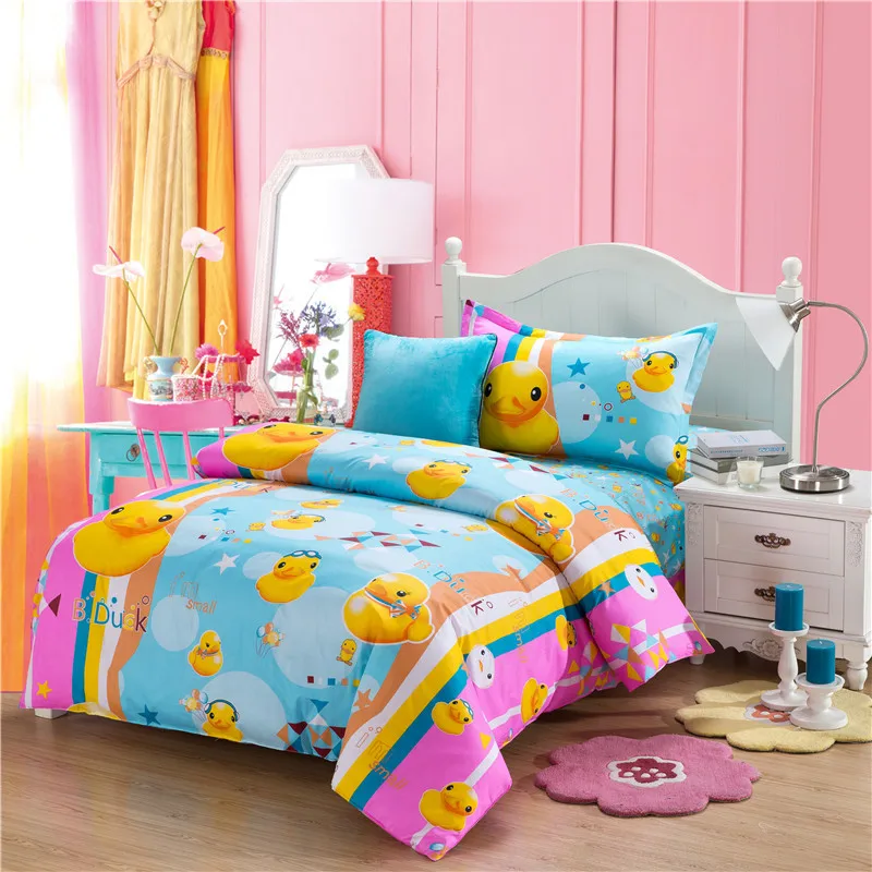 Rubber Duck comforters and quilts kids bedding set anime bed sheets