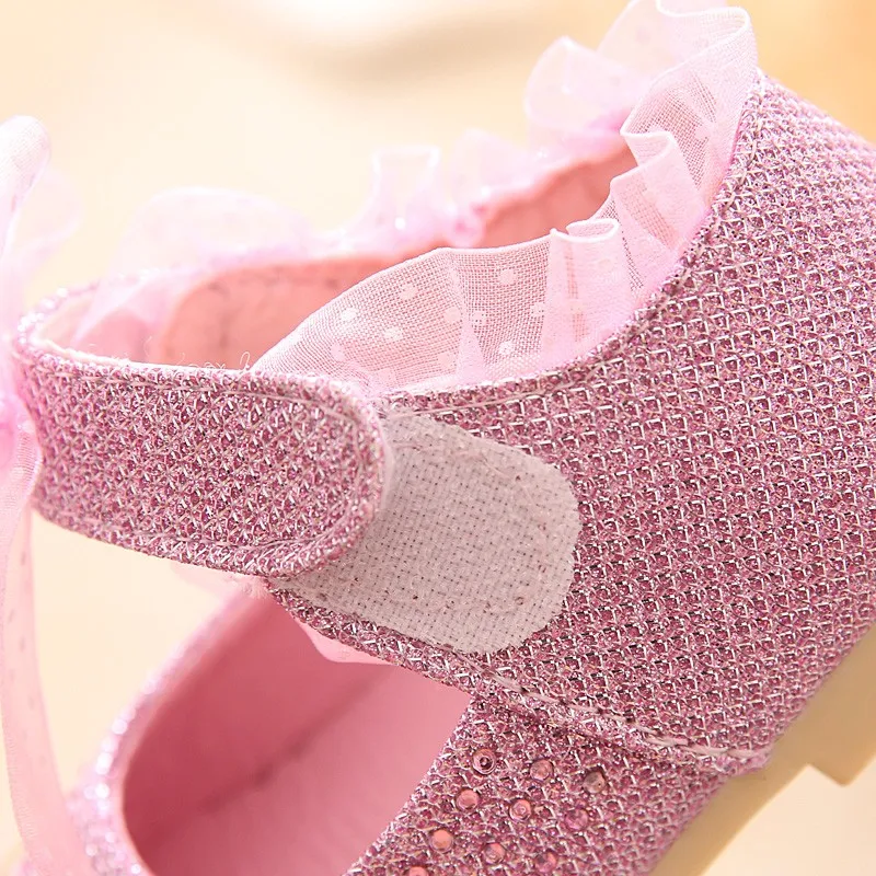 Г. Лидер продаж, кожаная обувь с кружевом для девочек весенне-Осенняя детская обувь принцессы для девочек модная детская обувь на плоской подошве с бриллиантами внутри 13-15 см