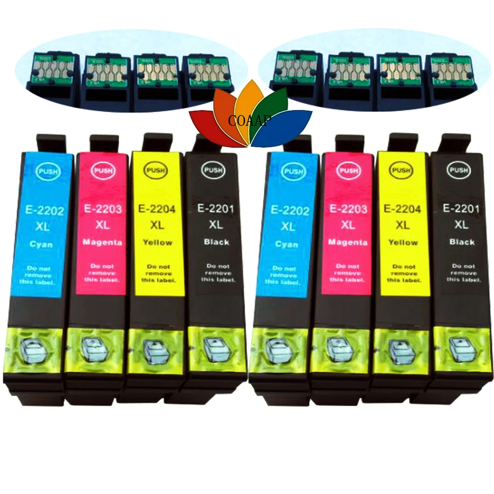 

8 Pack T220XL T2201-T2204 Non-OEM Ink cartridge For Epson XP320 420 424 WF- 2630 2650 2660 Printer