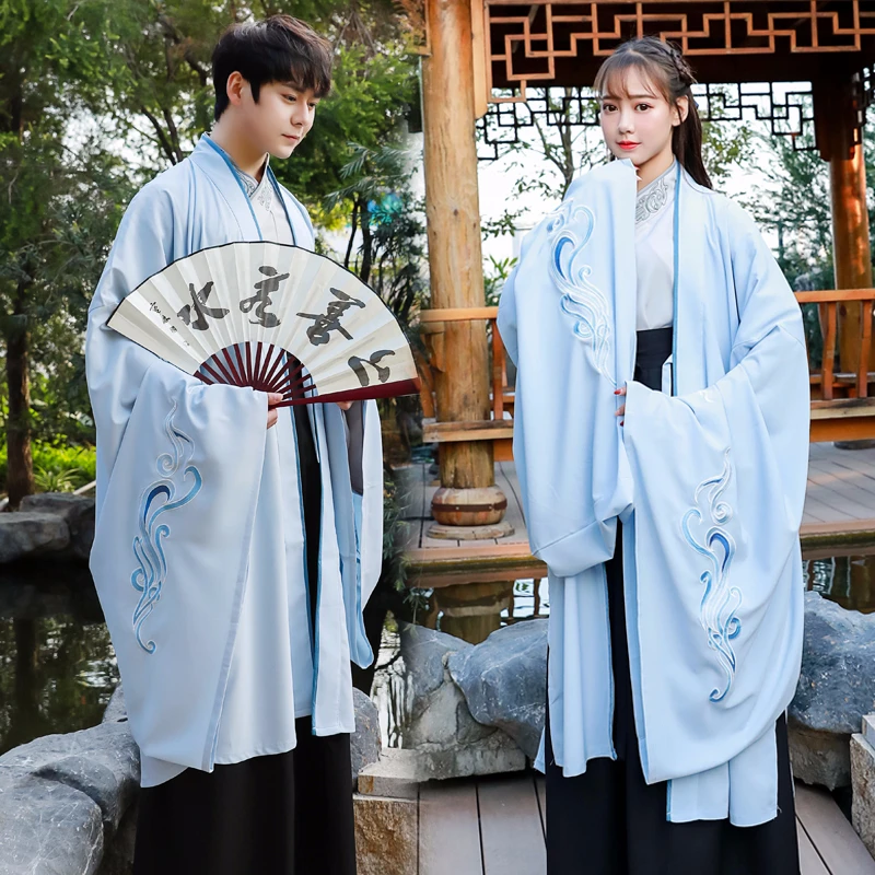 Hanfu взрослых династии Тан костюм женщины Традиционные старинные китайские костюмы мужчины народные выступления одежда сценический наряд DNV11609