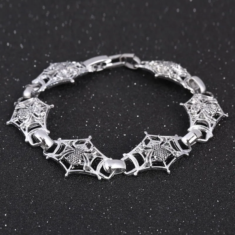 Горячая Распродажа посеребренный винтажный браслет-цепочка Cobweb для мужчин и