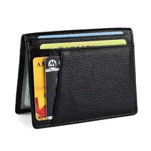 font b Slim b font Soft Wallet genuine leather mini credit card wallet purse card