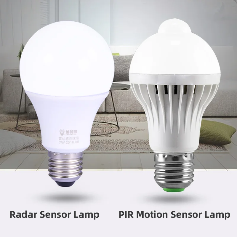 

Smart Light PIR Motion Sensor Lamp Radar Sensor LED Bulb Controlled LED Wireless Lampada Led E27 Inteligent Lights for Corridor