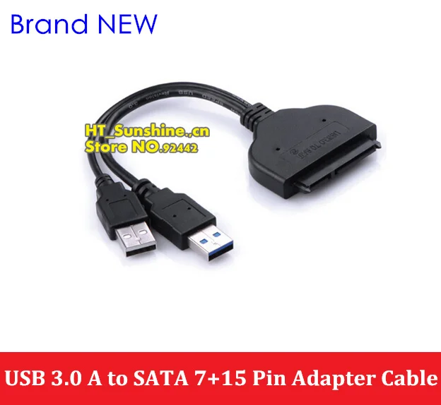 50 шт. Новый USB 3 0 для Sata 7 + 15 pin Кабель адаптер с питанием 2 5 &quot/1 8&quot SSD HHD жесткого