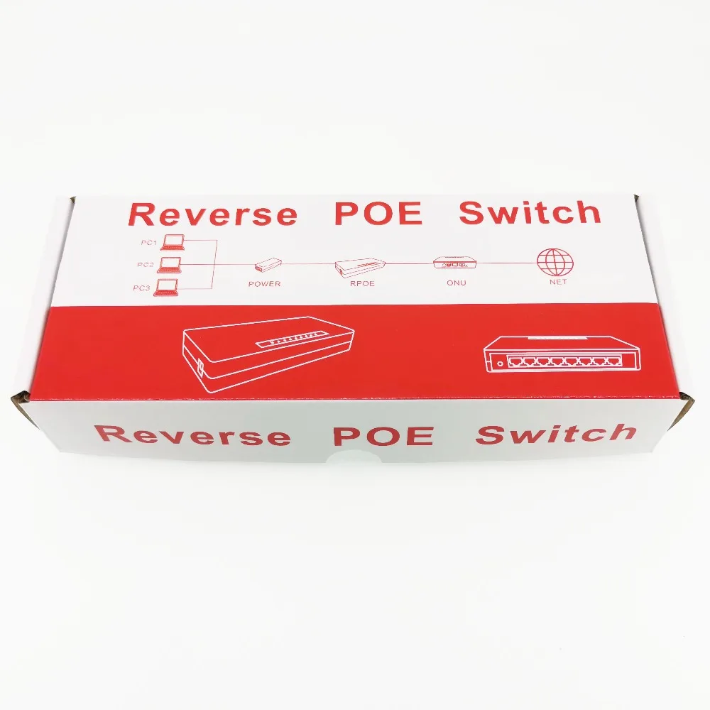 100 м Fast Ethernet обратное POE Питание переключатель выход 12 В питание для epon и gpon 8 портов обратный источник питания RPOE POE коммутатор