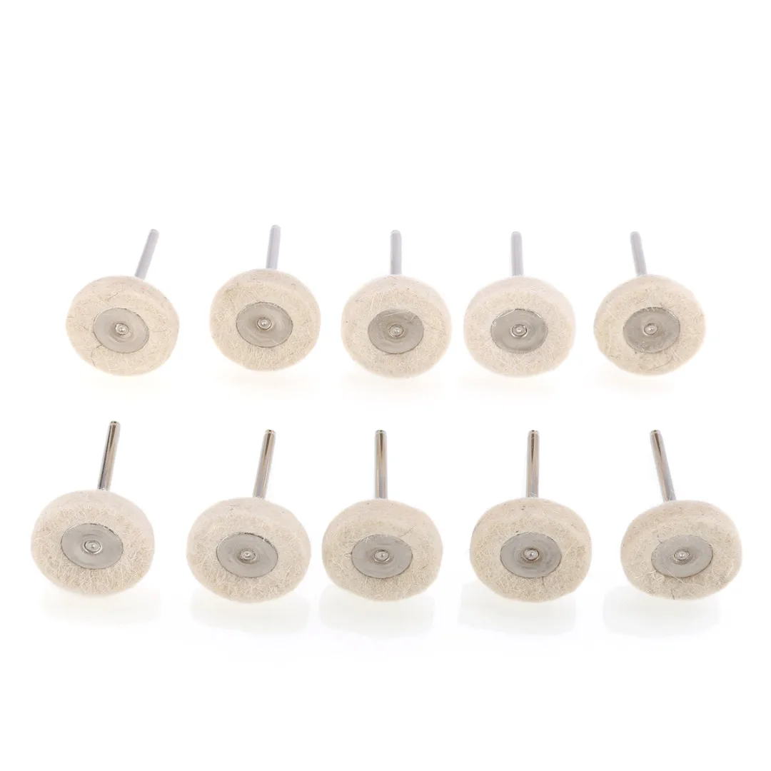 10PCS Wool Felt Polishing Buffing Wheel Drill Grinder Buffing Pad for Wood Metal Polishing Wheels Rotary Tools