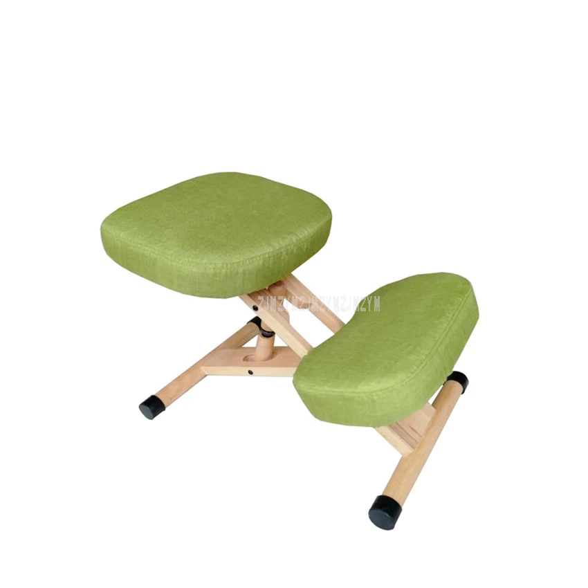 Эргономичный стул на коленях деревянный Офисный Компьютерный стул поддержка осанки мебель эргономичный деревянный стул балансировка тела боль в спине - Цвет: Green-Linen Cloth