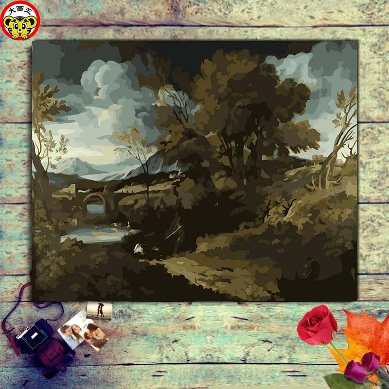 paintings drawing coloring by numbers on canvas with frame numbering