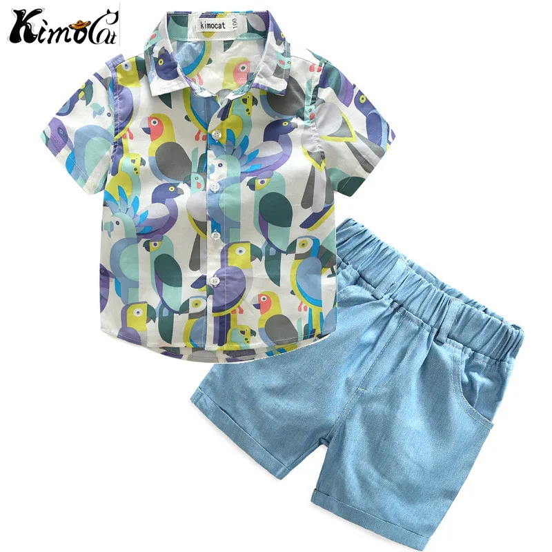 

Kimocat next Boy's baby spring and autumn set, two sets of American boy's long sleeve cartoon bear, two sets of ins hot style