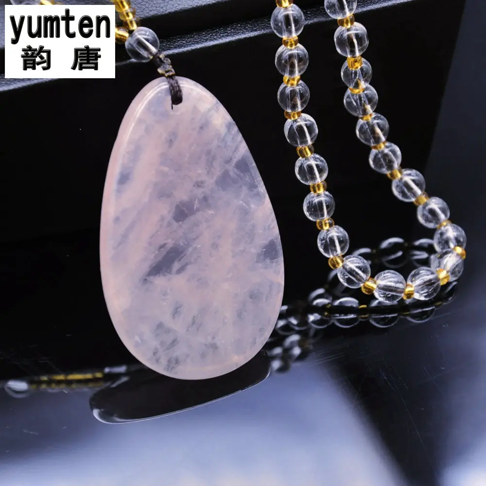 

Yumten Natural Powder Crystal Drop Necklace Pendant White Crystal Beads Dijes Para Collares Kolye Bayan Collares Mujer Charms