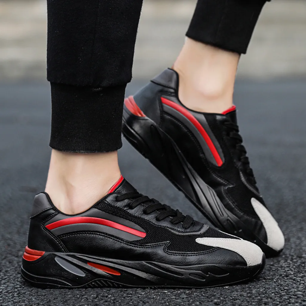 

Men's Lightweight Black Male Trainers Woven Shoes Patchwork Breathable Wild Shock Sneaker Shoes Sapato Masculino Krasovki