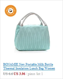 BONAMIE New Portable Thermal Bag Insulation Lunch Bag Women Man Oxford Cloth Picnic Food Cooler Bag Lancheira Bolsa Termica