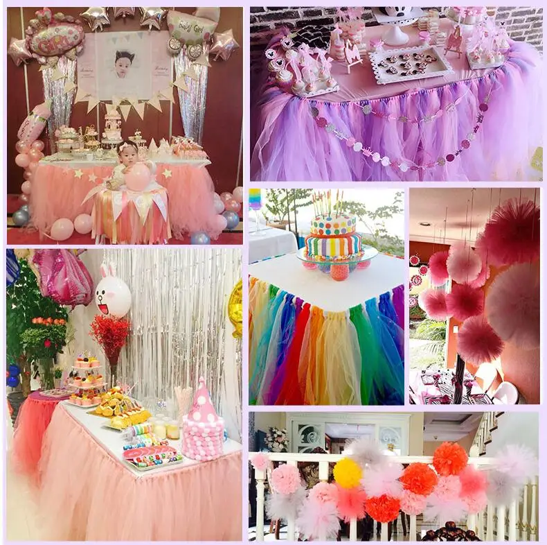 54 цвета Baby Shower органза нетканый рулон ткани-DIY для создания искусственных цветов свадебный автомобиль на день рождения украшения рулоны тюли Pom Poms вечерние подарок