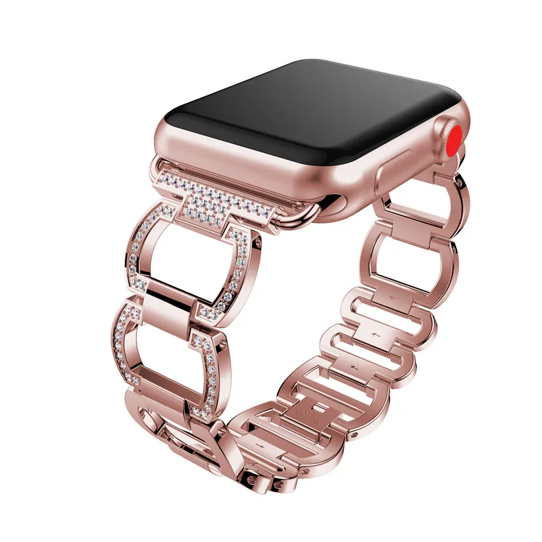 Ремешок из нержавеющей стали для Apple Watch Band 4 мм 3 2 1 мм 44 мм/мм 40 мм Diamond correa iWatch band 42 мм 38 мм браслет на запястье ремешок для часов