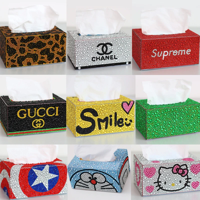

Special shape Diamond painting, DIY roll tissue box cross stitch, cut, storage box, jewelry box,5D cartoon diamond cross stitch