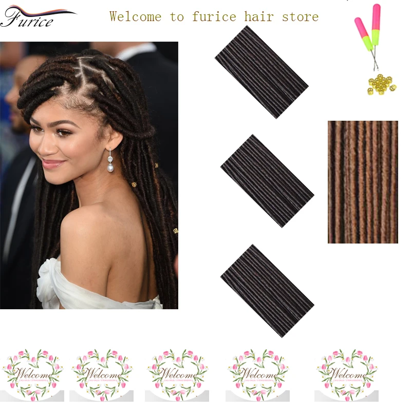 14in Blonde Black Bug Havana Mambo Faux Locs Hair Synthetic Dreads