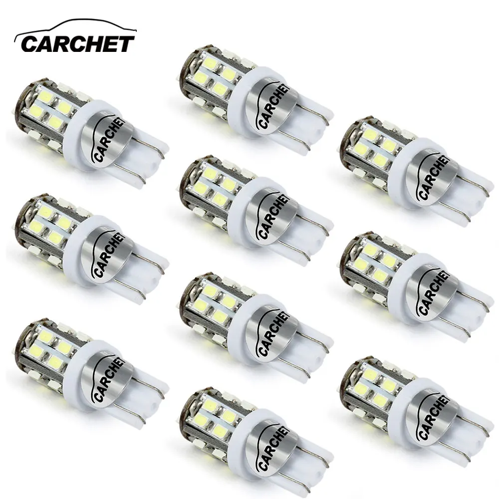 

CARCHET 10X W5W LED T10 3020 SMD Car Lamps 168 194 W5W Car High Power White 20 SMD LED Wedge Light Bulb Lamp DC 12V