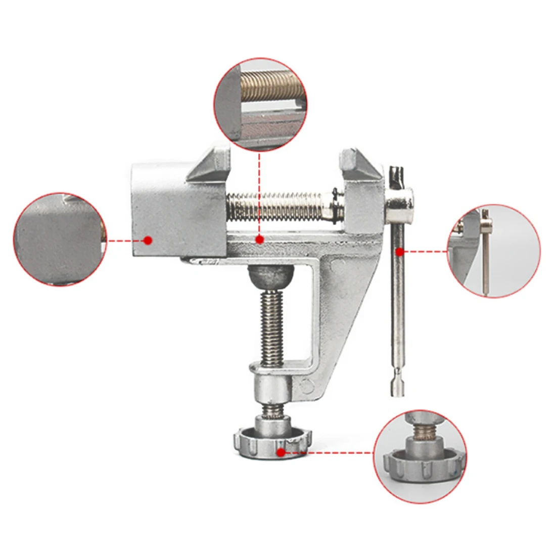1pc 30mm Universal Mini Bench Vises Aluminium Alloy Table Screw Vise Bench Clamp