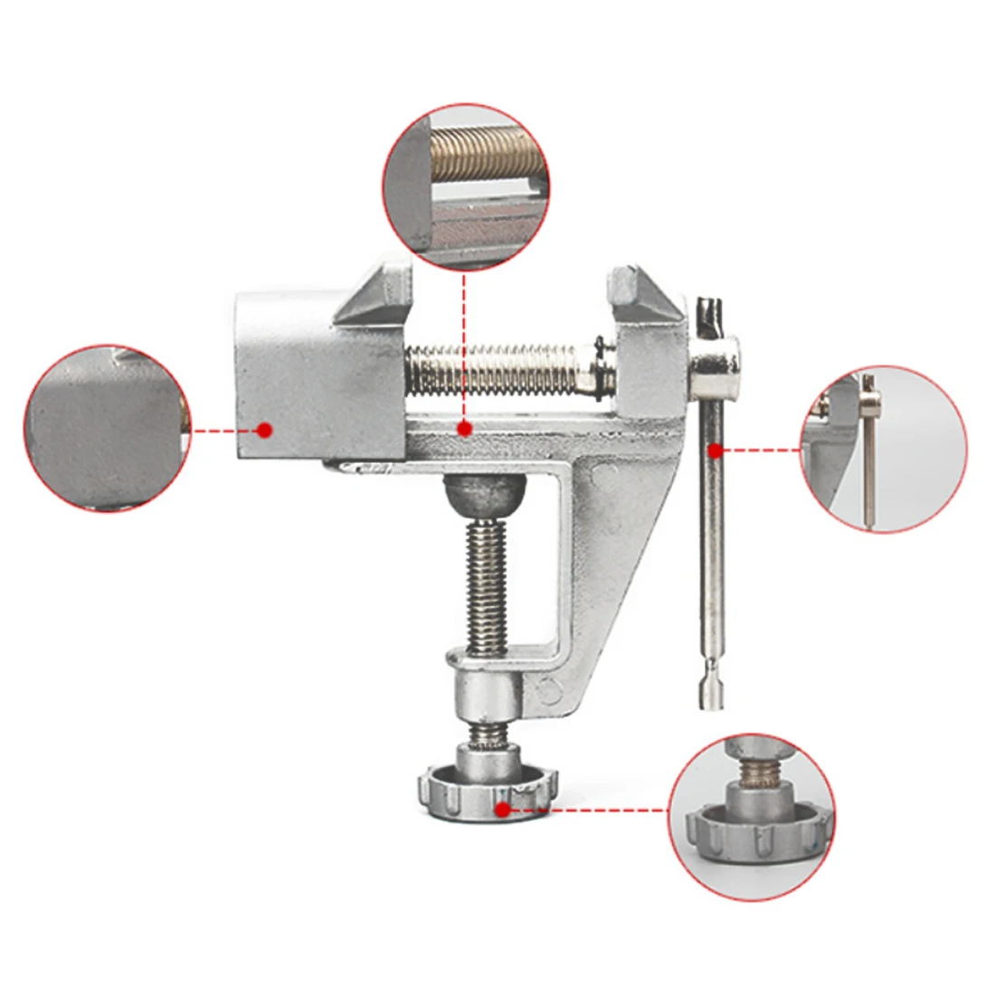 Универсальные мини-тиски, алюминиевый сплав, 30 мм, настольный винт, тиски, зажим, винтовые тиски для рукоделия, прессформы, фиксированный инструмент для ремонта