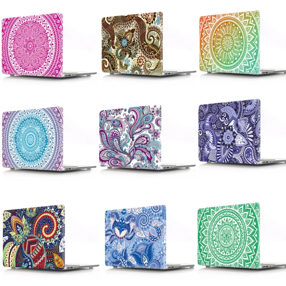 

New Mandala pattern hard Case For Apple Macbook Air 13 11 Pro 15 Retina 12 Laptop Bag For New Pro 13 Touch bar + Cover Keyboard