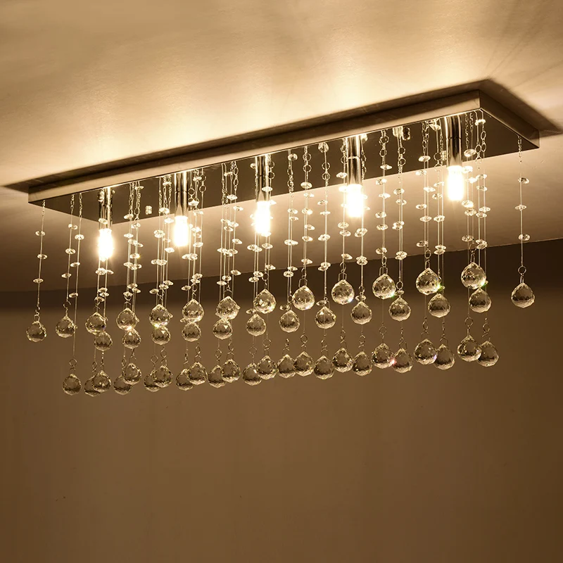

Crystal combination restaurant crystal lamp creative LED rectangular living room lamp aisle porch lamp Pendant Lights ZA SJ133