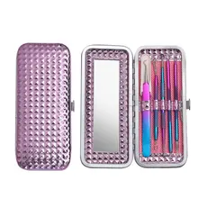 XYj инструмент для удаления угрей комплект Нержавеющая сталь 5 шт./компл. для уход за кожей лица Уход за кожей с розовым Чехол иглы для удаления акне комедонов пинцет