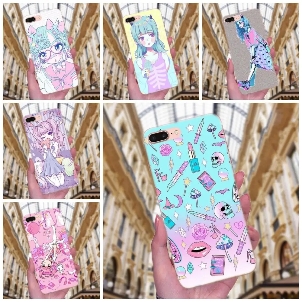 

Girly Pastel Witch Goth Girl For LG Nexus 5 5X G2 G3 mini spirit G4 G5 G6 K4 K7 K8 K10 2017 V10 V20 V30 Stylus TPU Quinn Phone