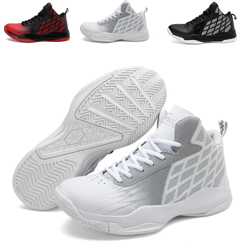 

sufei Men High Top Basketball Boots Sport Non-Slip Professional Sneakers Outdoor Breathable Athletic Race Footwear