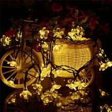 Светящаяся гирлянда с солнечной батареей 50Led персик цветок свет строка Солнечный светодиодный фонарь напольный светильник Graden украшения дома 40MR28