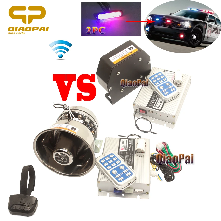 

Loud Car Horn 12V Alarm Speaker Police Warning Siren Led Police Lamp Wireless Horn 200W Megaphone PA MIC System Multi Tone Sound